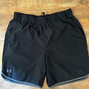 Under Armour Men's Athletic Shorts in Black with Gray Trim